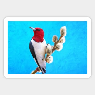 Red Headed Woodpecker Sticker